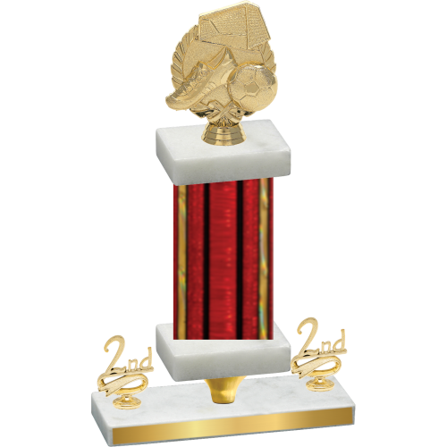 Premium Single Red Glacier Second Place Soccer Trophy