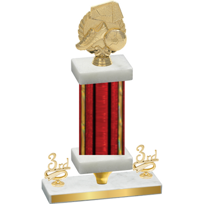 Premium Single Red Glacier Third Place Soccer Trophy