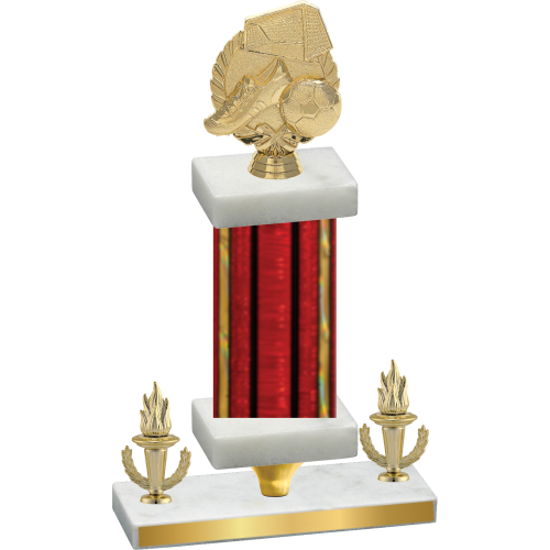 Premium Single Red Glacier Victory Soccer Trophy