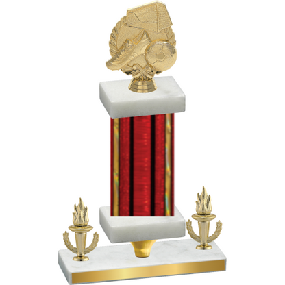 Premium Single Red Glacier Victory Soccer Trophy