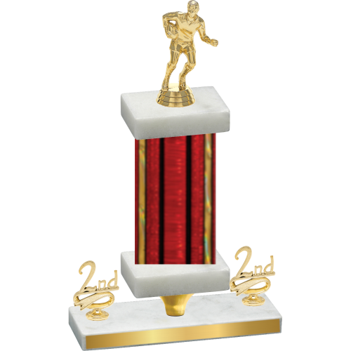 Premium Single Red Glacier Second Place Rugby Trophy