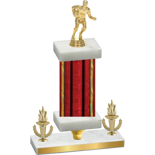 Premium Single Red Glacier Victory Rugby Trophy