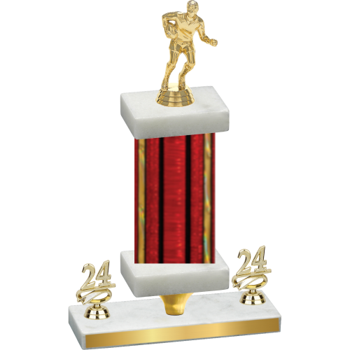 Premium Single Red Glacier Year Rugby Trophy