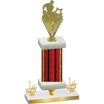 Premium Single Red Glacier First Place Rugby Trophy