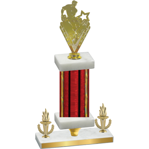 Premium Single Red Glacier Victory Rugby Trophy