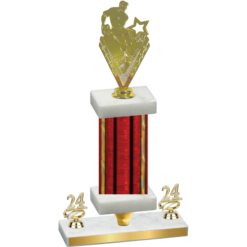 Premium Single Red Glacier Year Rugby Trophy