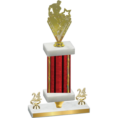 Premium Single Red Glacier Year Rugby Trophy