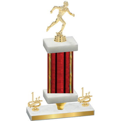 Premium Single Red Glacier First Place Running Trophy