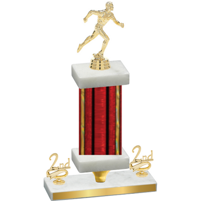 Premium Single Red Glacier Second Place Running Trophy