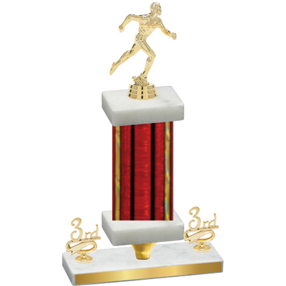 Premium Single Red Glacier Third Place Running Trophy