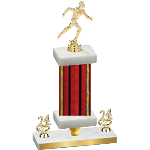 Premium Single Red Glacier Year Running Trophy