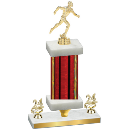 Premium Single Red Glacier Year Running Trophy