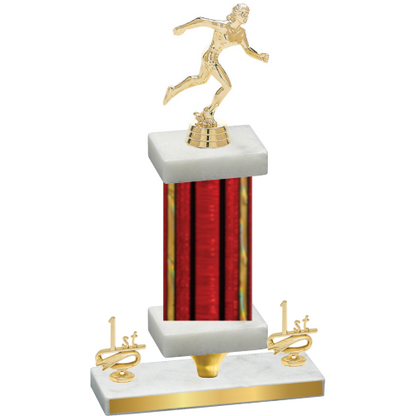 Premium Single Red Glacier First Place Running Trophy