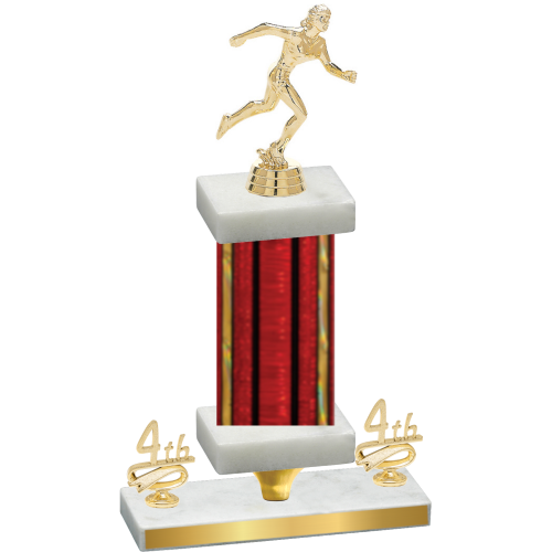 Premium Single Red Glacier Fourth Place Running Trophy