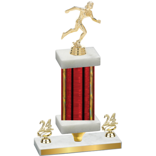 Premium Single Red Glacier Year Running Trophy