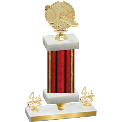 Premium Single Red Glacier Fourth Place Running Trophy