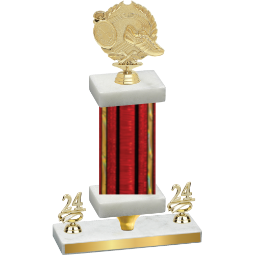 Premium Single Red Glacier Year Running Trophy