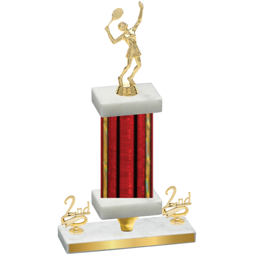 Premium Single Red Glacier Second Place Tennis Trophy