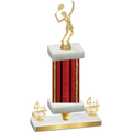 Premium Single Red Glacier Fourth Place Tennis Trophy