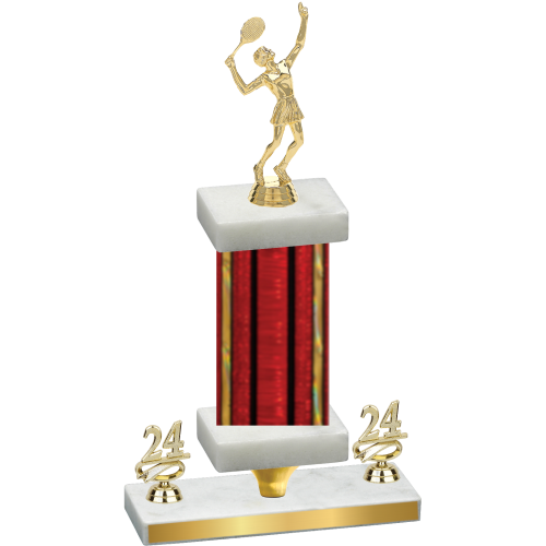 Premium Single Red Glacier Year Tennis Trophy