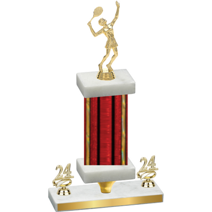 Premium Single Red Glacier Year Tennis Trophy