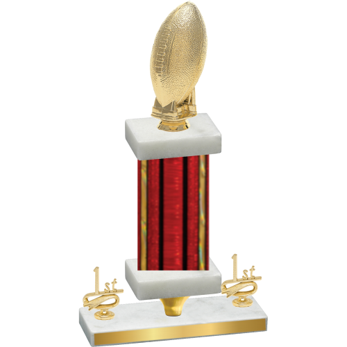 Premium Single Red Glacier First Place Football Trophy