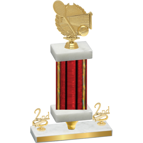 Premium Single Red Glacier Second Place Tennis Trophy