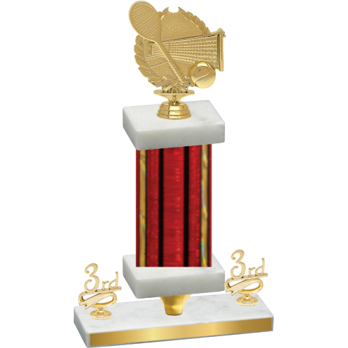 Premium Single Red Glacier Third Place Tennis Trophy