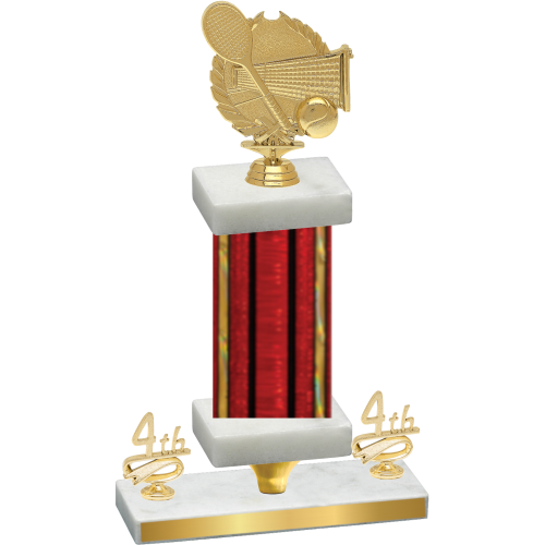 Premium Single Red Glacier Fourth Place Tennis Trophy