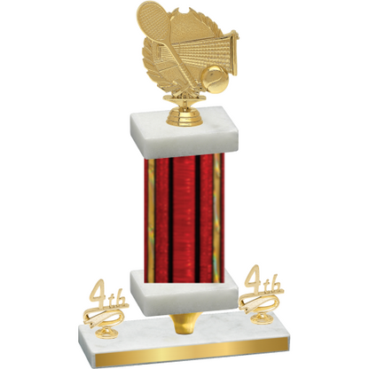 Premium Single Red Glacier Fourth Place Tennis Trophy