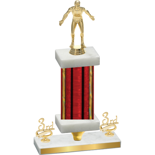 Premium Single Red Glacier Third Place Wrestling Trophy