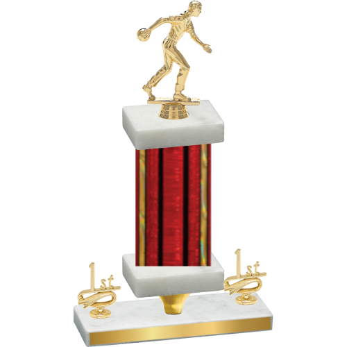 Premium Single Red Glacier First Place Bowling Trophy