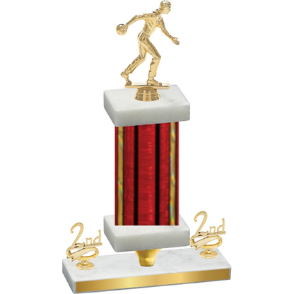 Premium Single Red Glacier Second Place Bowling Trophy