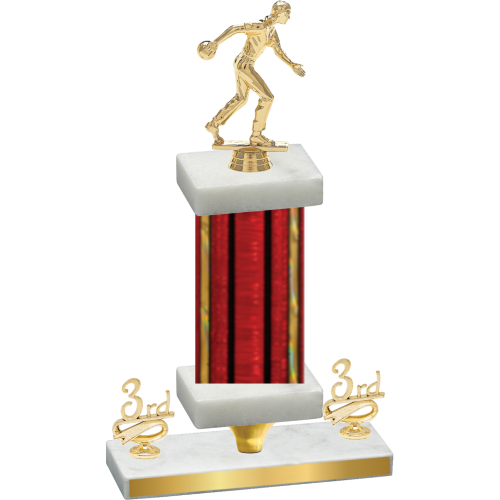 Premium Single Red Glacier Third Place Bowling Trophy