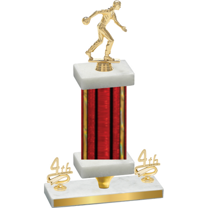 Premium Single Red Glacier Fourth Place Bowling Trophy