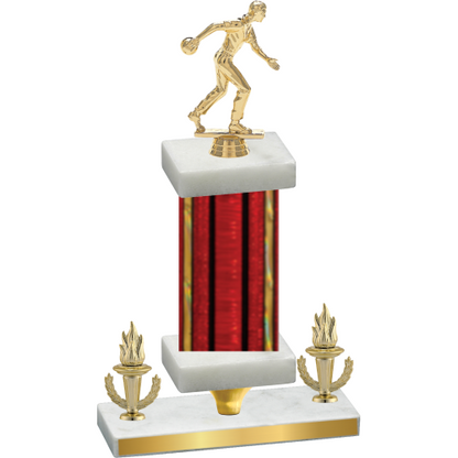 Premium Single Red Glacier Victory Bowling Trophy