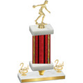 Premium Single Red Glacier Second Place Bowling Trophy