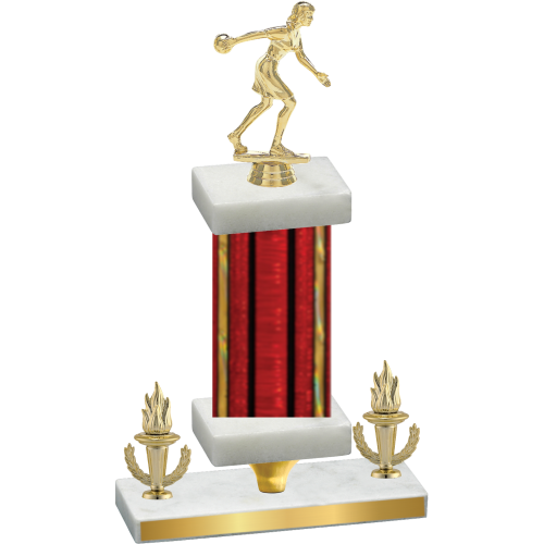 Premium Single Red Glacier Victory Bowling Trophy