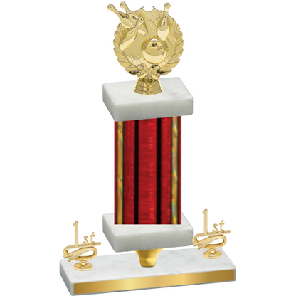 Premium Single Red Glacier First Place Bowling Trophy