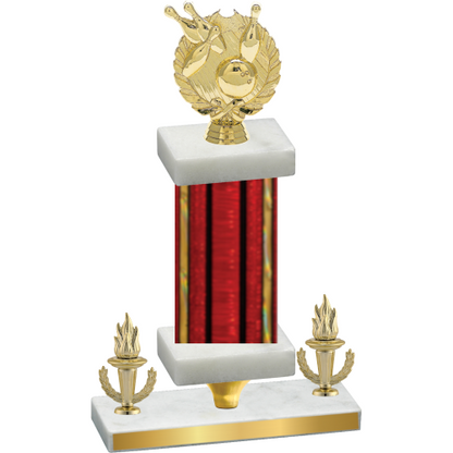 Premium Single Red Glacier Victory Bowling Trophy