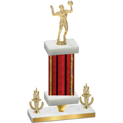 Premium Single Red Glacier Victory Volleyball Trophy