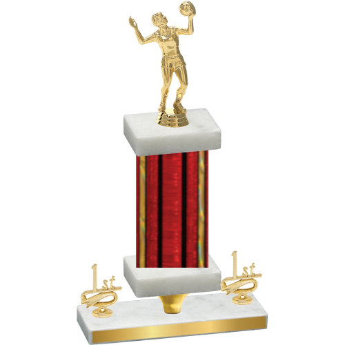 Premium Single Red Glacier First Place Volleyball Trophy