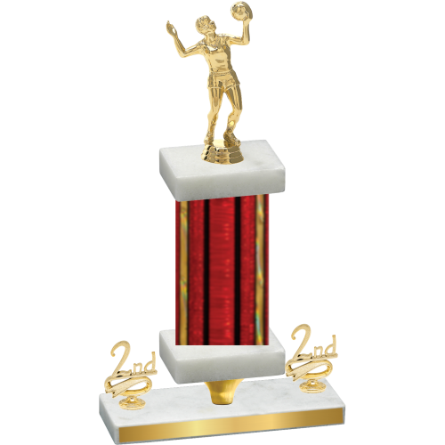 Premium Single Red Glacier Second Place Volleyball Trophy