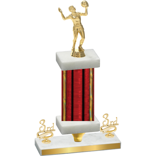 Premium Single Red Glacier Third Place Volleyball Trophy