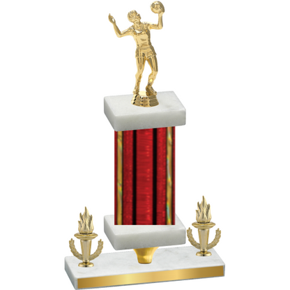 Premium Single Red Glacier Victory Volleyball Trophy