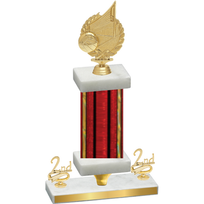 Premium Single Red Glacier Second Place Volleyball Trophy