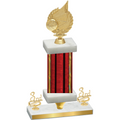 Premium Single Red Glacier Third Place Volleyball Trophy