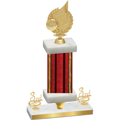 Premium Single Red Glacier Third Place Volleyball Trophy