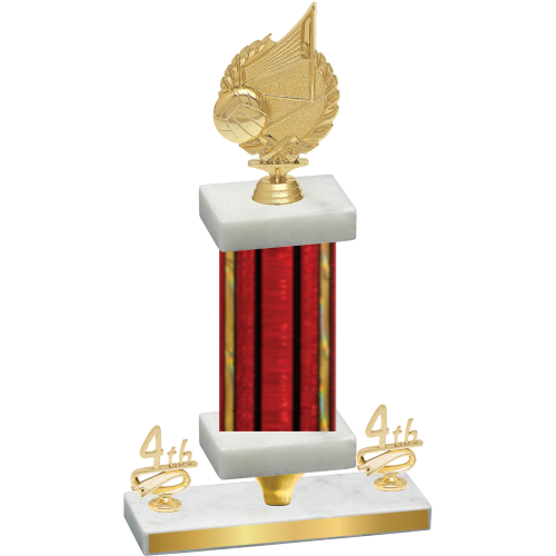 Premium Single Red Glacier Fourth Place Volleyball Trophy