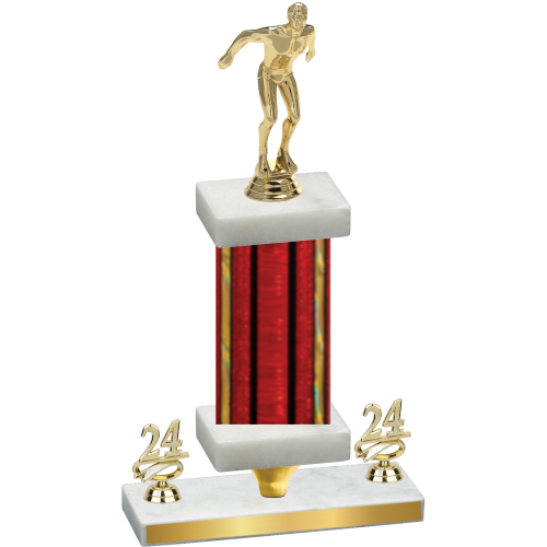 Premium Single Red Glacier Year Swimming Trophy